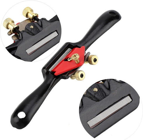 Draw Knife, 10" Adjustable SpokeShave with Flat Base, Metal Blade Wood Working Hand Tool for Wood Craft