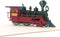 HLXFF3 Cute Star Retro Train 3D Pop Up Greeting Cards with Envelope, Gold Cover