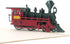HLXFF3 Cute Star Retro Train 3D Pop Up Greeting Cards with Envelope, Gold Cover