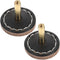 DOITOOL 2pcs Round Cabinet Drawer Knobs Single Leather Pull Handles for Wardrobe