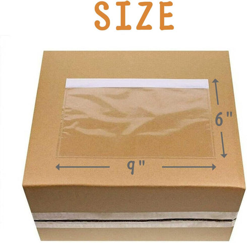 BESTEASY 6" x 9" Packing List Pouches, Strong Adhesive Plastic List Label Envelope, Clear Top Loading Packing List 200 Packs by BESTEASY