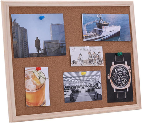 STOBOK Wooden Frame Message Board Notice Board Small Staples Cork Board Tack Board Wood Easel Display Stand Cork Notice Board Decorative Hanging Pin Board Home Page Household Pine Wood by STOBOK