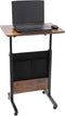 Rosyouth Standing Desk Adjustable Height, 1624 Inches Portable Laptop Desk with Lockable Wheels,