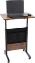 Rosyouth Standing Desk Adjustable Height, 1624 Inches Portable Laptop Desk with Lockable Wheels,