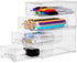 Organizer Storage Plastic Drawer for Desk, 2 Pcs 4x8 2 Drawer Desktop Office Supplies, Clear Desk Accessories