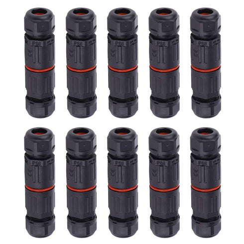 10pcs IP68 Waterproof Electrical Junction Box, 3 Pin Connectors for Power Supply Network Communication Equipment