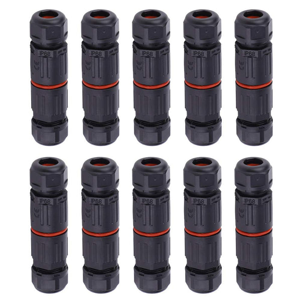 10pcs IP68 Waterproof Electrical Junction Box, 3 Pin Connectors for Power Supply Network Communication Equipment