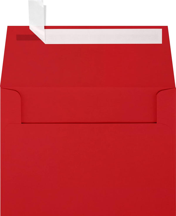 LUXPaper A6 Invitation Envelopes | 4 3/4" x 6 1/2" | 50 Qty | Peel & Press | Ruby Red | 80lb. Text