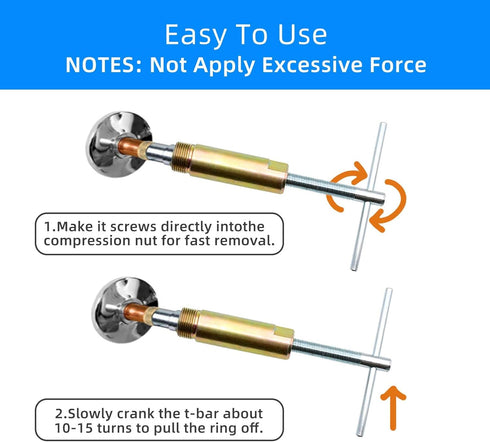 Compression Sleeve Puller Tool, Remove Nut & Ferrule of Pipe 03943- Sleeve Remover for 1/2-Inch Compression Fittings