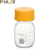 ULAB Round Media Storage Bottle, 100ml (3.4oz), 3.3 Borosilicate Glass, Pack of 12, GL45 Screw Cap
