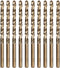 Hymnorq 3/16 Inch M35 Cobalt Steel Twist Drill Bit Set - Extremely Heat Resistant Jobber Length, 10pcs