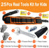 QeeHeng Set 25Pcs Hammer,Kids Set Kids Real Tool for Young Builders,Children Size Real Hand Tools Educational Tool Belt