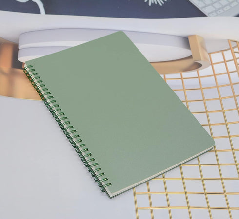 Yansanido Spiral Notebook, 4 Pcs B5 Thick Plastic Hardcover, 9.8x6.9 Inch, 80 Sheets Journal for School Office
