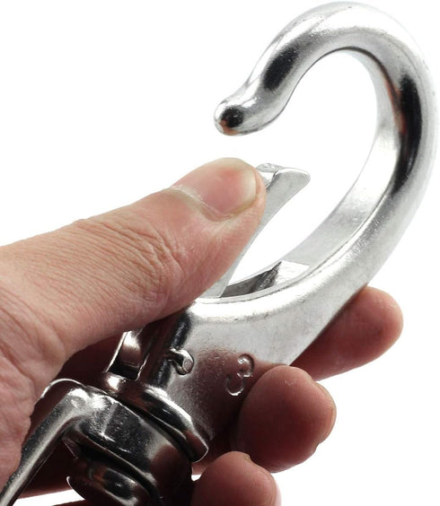 1-Pack M7 Swivel Eye Snap Hook 304 Stainless Steel Multi-Use Spring Snap Hook for Boat Marine Pet Chains