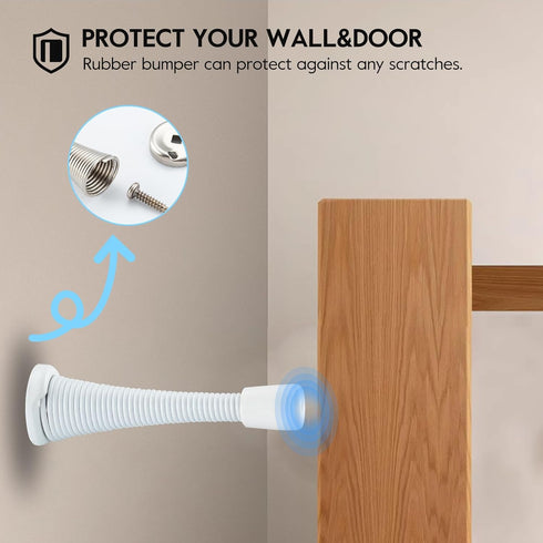HOME MASTER HARDWARE 12 Pack Door Stoppers, White Rubber Door Draft Stopper for Bottom of Door, Heavy Duty Flexible