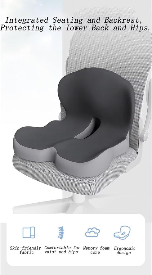 JMXBTMDU Tailbone, Orthopedic Cushion - Memory Foam Seat Cushion with Lumbar Support Pillow, Instant Relieve Pressure