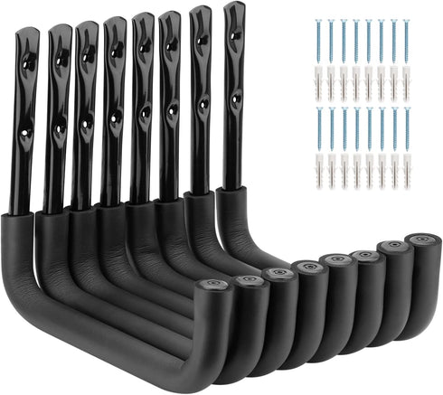 Whrsinlor 8 Pack Ladder Hooks 9.8Inch Garage Storage Utility Hook Heavy Duty Wall