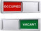 Vacant Occupied Privacy Sign, Door Sign for Home Office Restroom, Slider Door Indicator, 7'' x 2'' - Silver