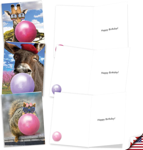 The Best Card Company 10 Funny Birthday Cards Assorted, Boxed Greeting Cards with Envelopes - Adult Retro