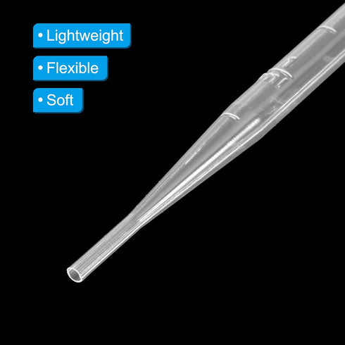 PATIKIL 200pcs Disposable Transfer Pipettes, 1ml 3ml LDPE Polyethylene Plastic for Liquid Transfer, Clear