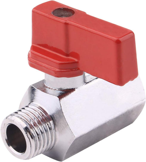 DERNORD Brass Mini Ball Valve NPT Thread, Shut-Off Valve Female & Male (1/4" Female & Male) - Pack of 1