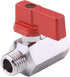 DERNORD Brass Mini Ball Valve NPT Thread, Shut-Off Valve Female & Male (1/4" Female & Male) - Pack of 1