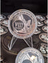 MYRECOVERYSTORE Silver and Black Pirate Alcoholics Anonymous AA Chip with Coin Capsule, 1-50 Years