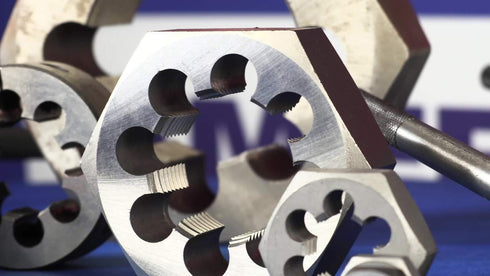 Drill America 5/16"-24 Carbon Steel Left Hand Hex Rethreading Die, DWT Series