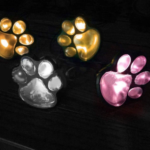 4 Solar Dog Animal Paw Print Lights, Garden Statue Lantern LED Path Light for Pathway Lawn Yard Outdoor Decorations