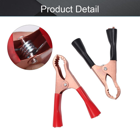 Heyiarbeit 2Pcs 50A Heavy-Duty Insulated Alligator Clips, Battery Electrical Test Clips for Car, Boat