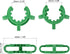 uxcell Lab Joint Clip: Plastic Clamp Mounting Clips for 24/25 or 24/40 Glass Taper Joints, Green, 10Pcs.