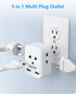 LENCENT EU to US Plug Adapter, European to USA Outlet Adaptor with 2 USB, Europe to American Outlet, 3-Sided Outlet