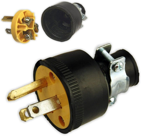 Black Duck Brand Male Extension Cord Replacement Electrical Plugs End, 10 Male Electrical Plugs