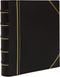 Executive Binder, English Leather, Heavy Duty 1" Inch 3 D-Ring with Buster, Hand Stitching and Ribbed Spine, Black and