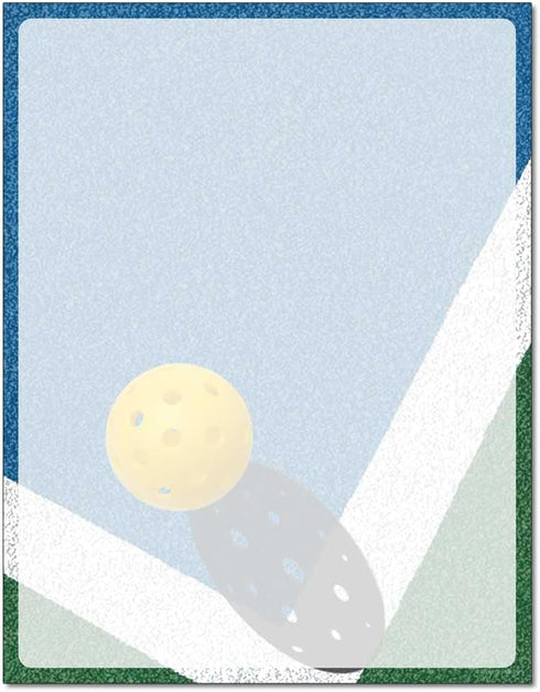 Pickle Ball Letterhead, 25 Pack - 8.5 x 11 inches, DIY Printing, Laser & Inkjet Printer/Copier Compatible by The Image Shop