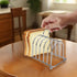 6 Toast Rack, Slice Bread Holder, Stainless Steel Toast Holder Stand with Ball Feet and Carry Handle (Silver)