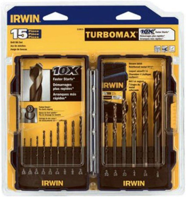 Irwin Industrial Tools 318015 TurboMax Turbo Point Drill Bit Set, 15-Piece by IRWIN