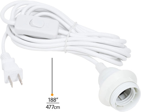 15 Bulbs Set Wallniture Fiore Feet Hanging Lantern Cord with On Off Switch, Room Decor for Pendant Light White Socket