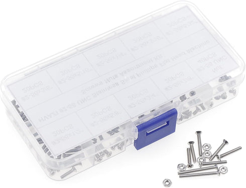 #2-56 UNC Stainless Steel Phillips Flat Head Machine Screws Nuts Assortment Kit