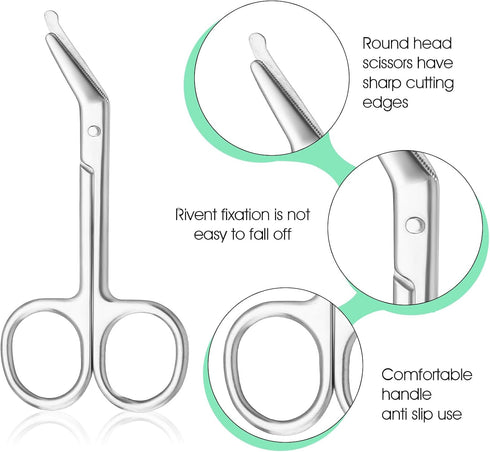 YBEATY 2 Pcs Ostomy Scissors Stainless Steel Curved Scissors Urothrostomy Surgical Nursing Bandage Supplies for Doctors