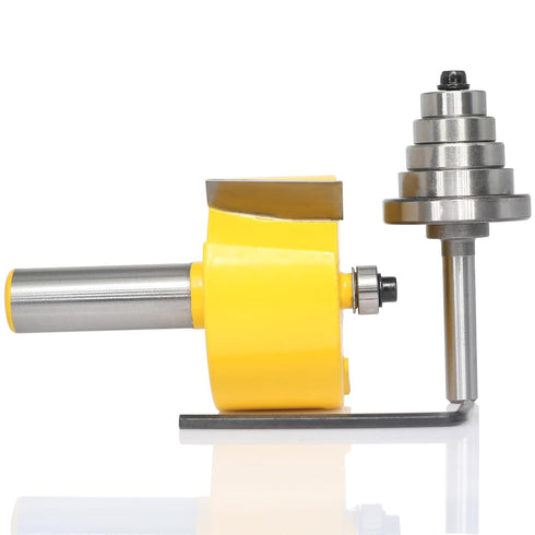 Set 6 1",Slot 3/4", 11/16", 5/8", 9/16", 1/2",3/8" Rabbet Router Bits with Interchangeable Bearings,Cutting Height