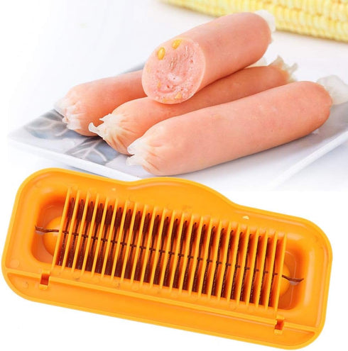 Multipurpose Hot Dog Slicer - Kitchen Cutting Tool for Meat and Fruit