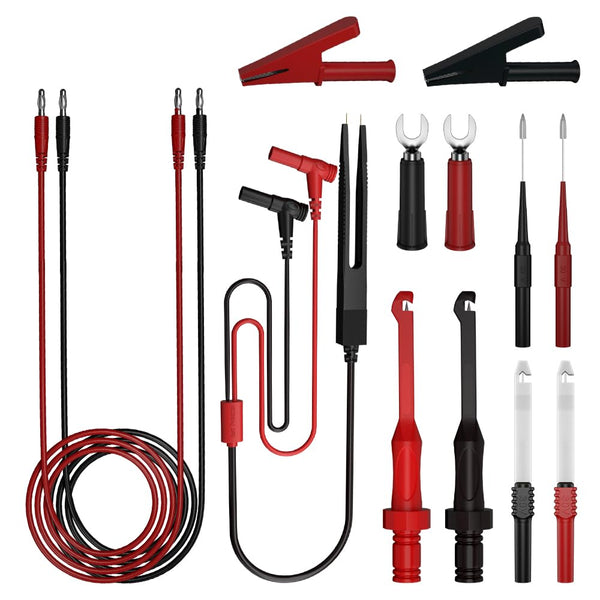 13pcs 4mm Banana Plug Test Leads Kit, Digital Electrical Test Probes Set with Alligator Clips and Wire-Piercing Back