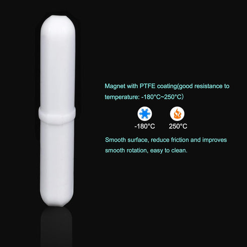 MECCANIXITY Magnetic Stirrer Mixer Stir Bar Rod, 50mm (1.97") with Ring Shape PTFE Coating Magnet, Pack of 2