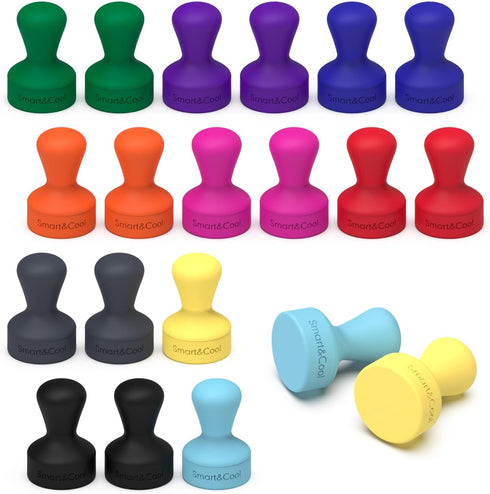 SMART&COOL 20 Pack Silicone Anti Scratch Push Pin Refrigerator Magnets, Thumbtack Magnets for Office, Classroom