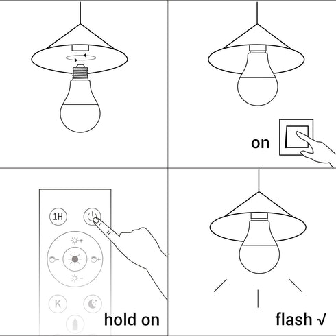 LED Light Bulb with Remote Control, 12W Dimmable 3000K-6000K, E26 100 Watt Equivalent, Timer & 4 Scene Modes, 50FT Range