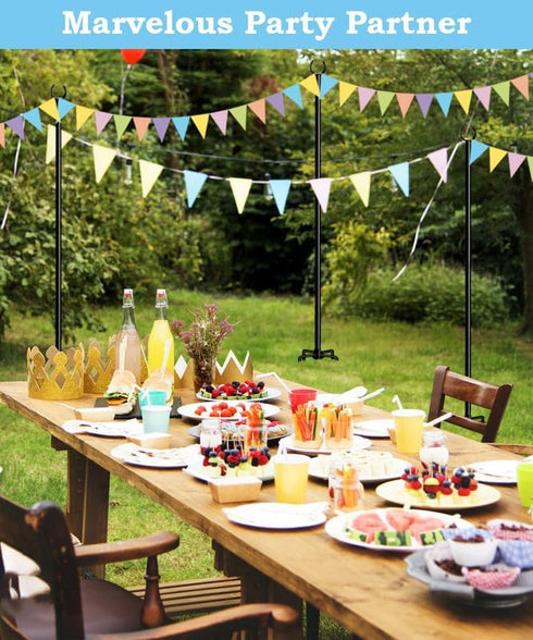 10FT 2 String Light Pole Stand, Outdoor String Lights Hanging, Use for Backyard, Garden, Patio, Party, Festival