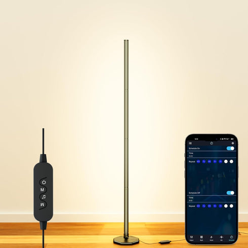 2400 Lumen LED Corner Floor Lamp with APP Control for Pet Rooms,