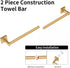 24" 2 Pack MKO Towel Bar for Bathroom, Towel Racks for Bathroom Hanger Wall Mounted, Hand Towel Holder Rod with Metal