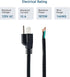 14 Gauge Replacement Power Cord, 8Ft Cable 110V 115V 120V for Appliance, NEMA 5-15P Plug